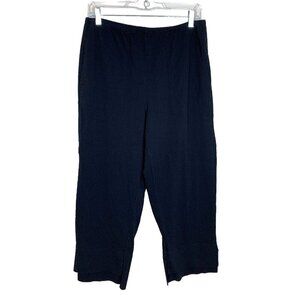 Habitat Clothes To Live in Womens Pants M Pull On Black Knit Cropped Capri Boho